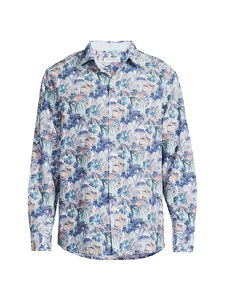Nova Wave Amalfi Gardens Floral Stretch-Cotton Shirt