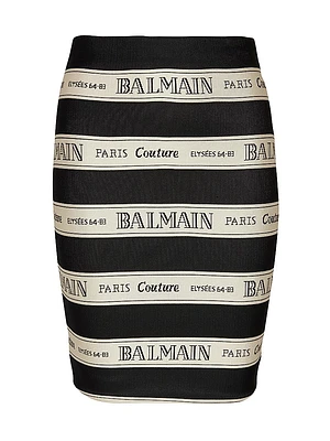 Logo Striped Jacquard Miniskirt
