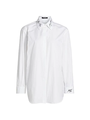 Love Letter Embroidered Cotton Shirt