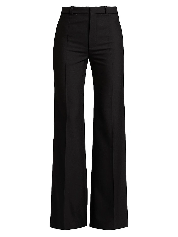 Wool High-Rise Flare Pants