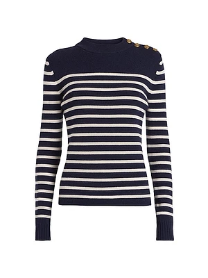 Striped Wool-Blend Crewneck Sweater