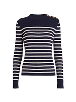 Striped Wool-Blend Crewneck Sweater