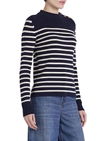 Striped Wool-Blend Crewneck Sweater