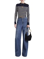 Striped Wool-Blend Crewneck Sweater