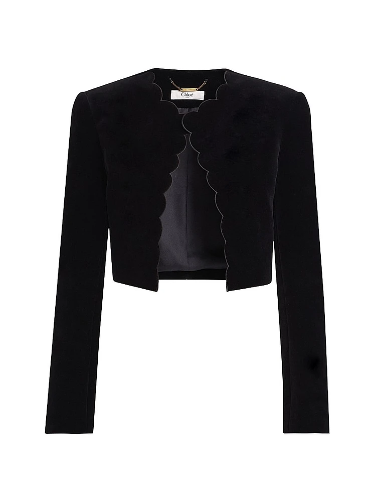 Cotton Velvet Crop Jacket