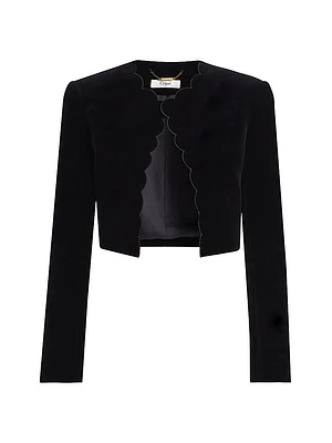 Cotton Velvet Crop Jacket