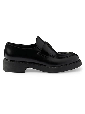 Chocolate Brushed Leather Loafers
