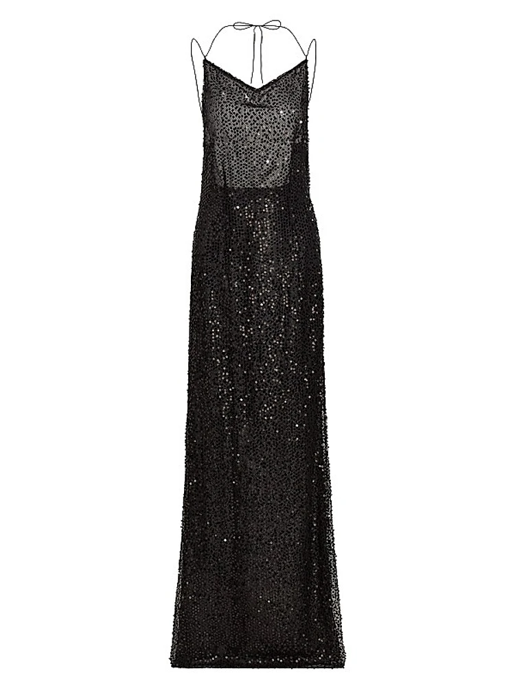 Hebe Sequined A-Line Gown