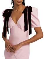 Bow Silk Crepe Maxi Dress