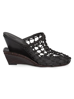 Les Doubles Tresses 100MM Leather Mules
