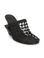 Les Doubles Tresses 100MM Leather Mules