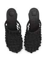 Les Doubles Tresses 100MM Leather Mules