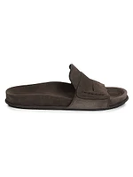 Mocassin-Style Suede Slides