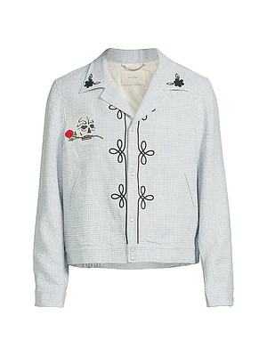Flora Embroidered Wool Shirt Jacket