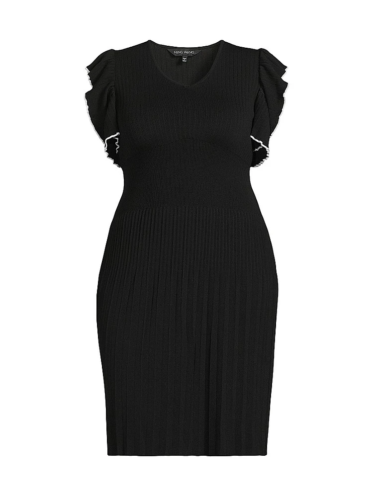 Ribbed Knee-Length Dress