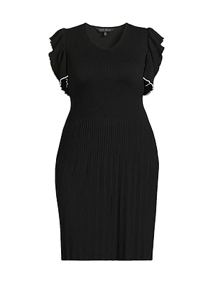 Ribbed Knee-Length Dress