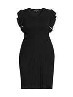 Ribbed Knee-Length Dress