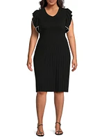 Ribbed Knee-Length Dress