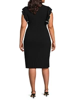 Ribbed Knee-Length Dress