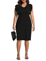 Ribbed Knee-Length Dress