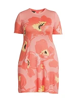 Jacquard Short-Sleeve Minidress