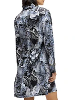 Charlotte Floral Silk-Blend Tie-Waist Mini Shirtdress