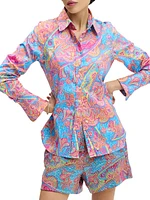 Priscilla Paisley Stretch-Cotton Shirt