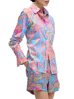 Priscilla Paisley Stretch-Cotton Shirt