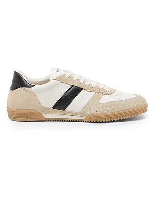 Terence Striped Leather Low-Top Sneakers