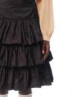 Ruffled Taffeta Skirt