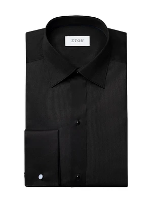 Slim-Fit Plissé Bib Tuxedo Shirt