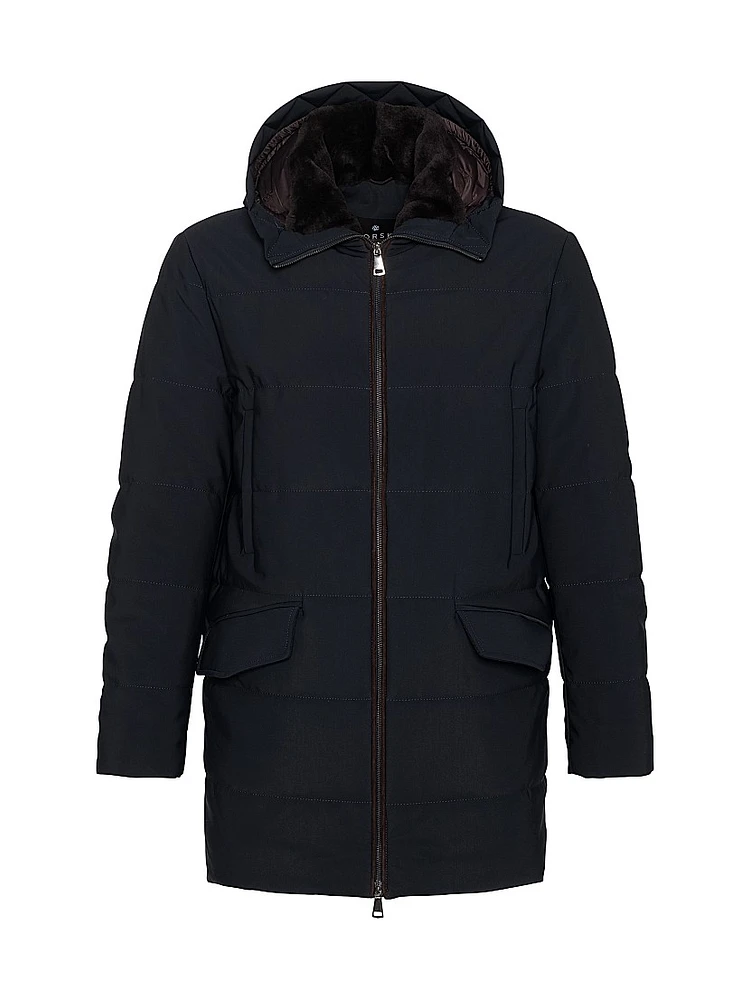 Mens Parka with Select Shearling Lamb Collar