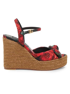 Floral Espadrille Wedge Sandals