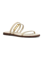 Juliet Glossy Leather Flat Sandals