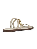 Juliet Glossy Leather Flat Sandals