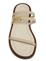 Juliet Glossy Leather Flat Sandals