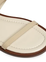 Juliet Glossy Leather Flat Sandals