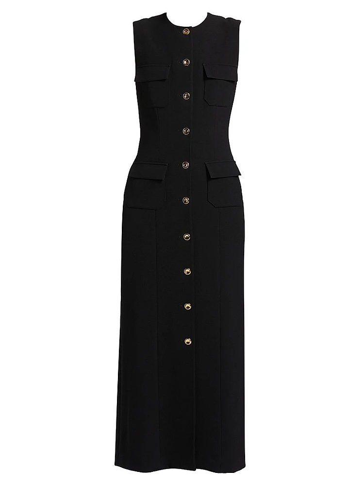 The Corinne Buttoned Sheath Dress