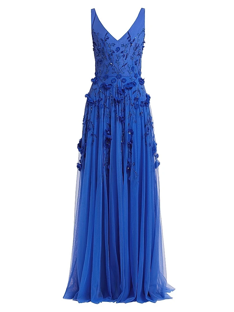 Jane Floral Beaded Gown