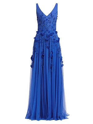 Jane Floral Beaded Gown