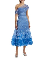 Meredith Floral One-Shoulder Cocktail Dress