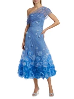Meredith Floral One-Shoulder Cocktail Dress