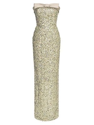 Lacie Sequined Column Gown