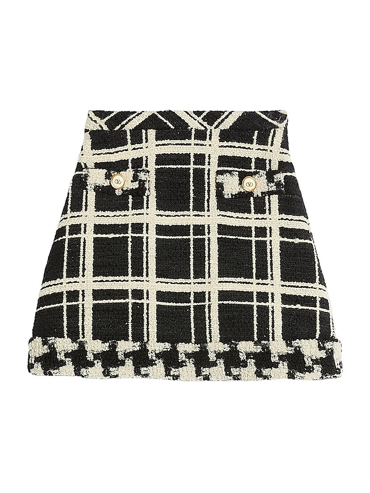 Macro Check Tweed Skirt
