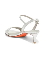 Sirolo 45MM Metallic Leather Kitten-Heel Sandals