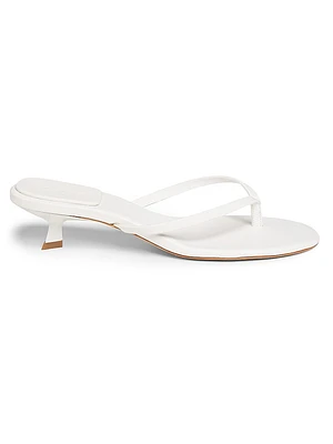 Carolyn Leather Kitten-Heel Sandals