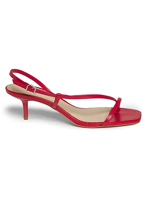 Heloise Leather Kitten-Heel Sandals