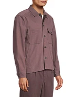 Dreamweaver Twill Button-Front Military Jacket