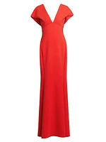 Crêpe V-Neck Mermaid Gown