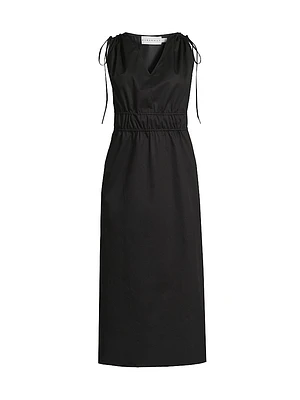 Eliora Drawstring Sleeveless Midi-Dress